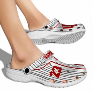 personalized indiana hoosiers pinstripe pattern clog fashion forward