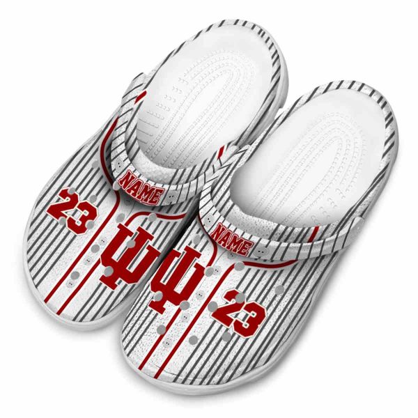 personalized indiana hoosiers pinstripe pattern clog latest model