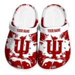 personalized indiana hoosiers splatter pattern clog best selling