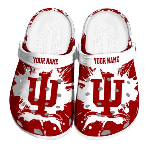 personalized indiana hoosiers splatter pattern clog best selling