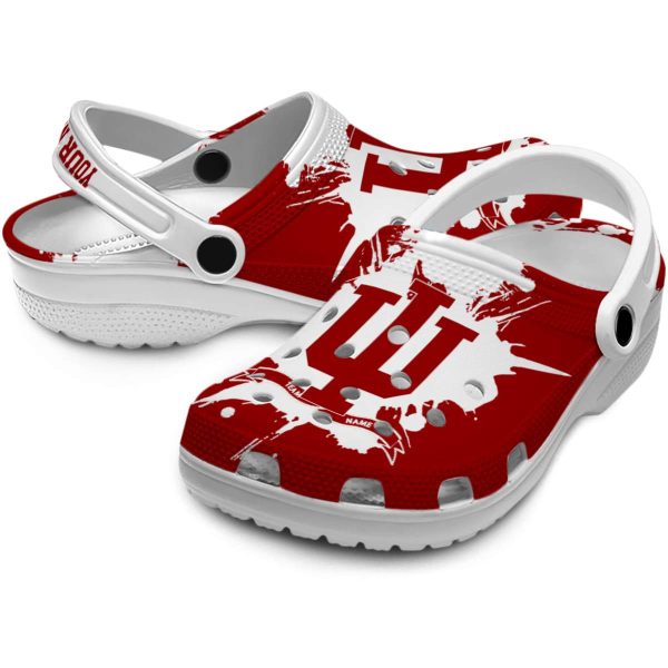 personalized indiana hoosiers splatter pattern clog high quality