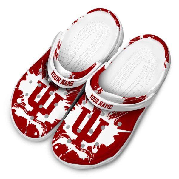 personalized indiana hoosiers splatter pattern clog latest model