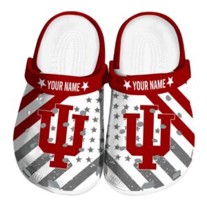 personalized indiana hoosiers star spangled graphic clog best selling