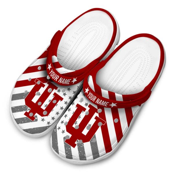 personalized indiana hoosiers star spangled graphic clog latest model
