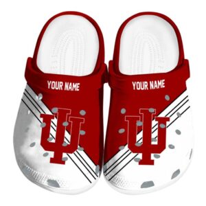 personalized indiana hoosiers striped accents clog best selling