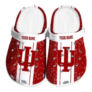 personalized indiana hoosiers vertical stripes clog best selling