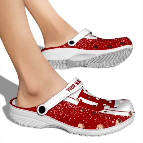 personalized indiana hoosiers vertical stripes clog fashion forward