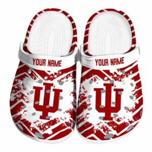 personalized indiana hoosiers zigzag paint burst clog best selling