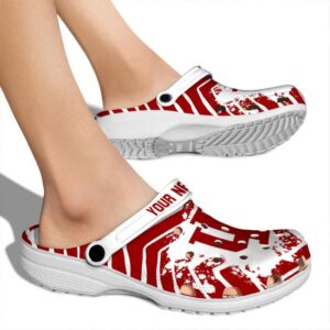 personalized indiana hoosiers zigzag paint burst clog fashion forward
