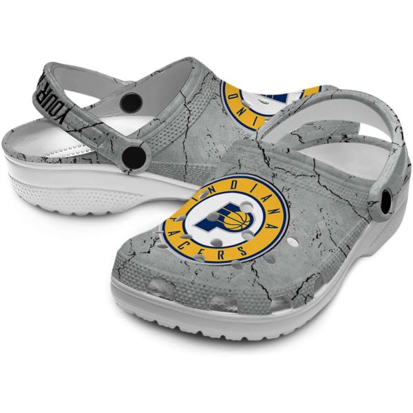 personalized indiana pacers cracked texture clog high quality