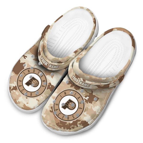 personalized indiana pacers desert camo clog latest model