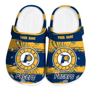 personalized indiana pacers paint splatter graphics clog best selling