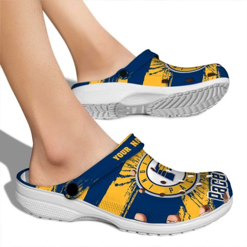 personalized indiana pacers paint splatter graphics clog fashion forward
