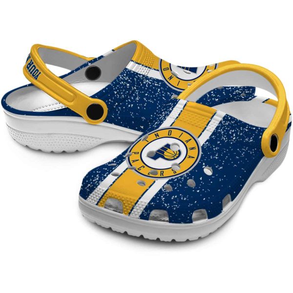 personalized indiana pacers vertical stripes clog high quality