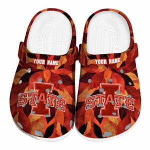 personalized iowa state cyclones autumn leaves clog best selling
