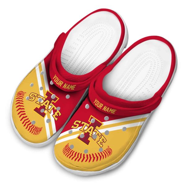 personalized iowa state cyclones baseball motif clog latest model