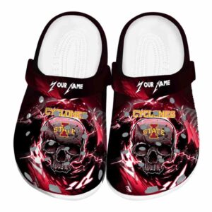 personalized iowa state cyclones gothic skull clog best selling
