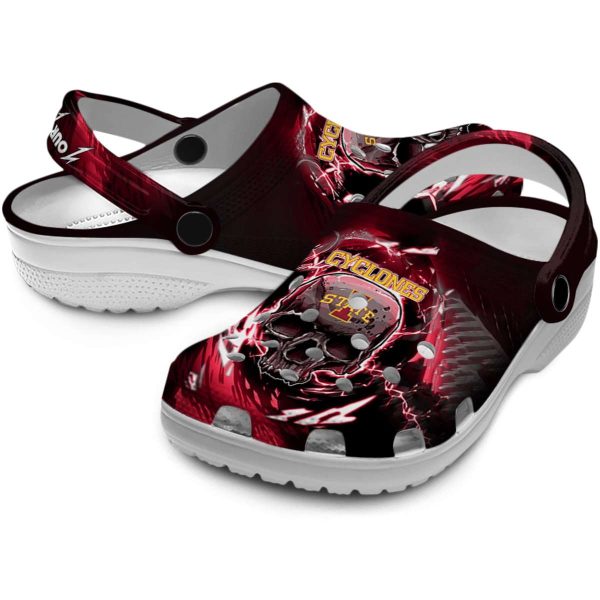 personalized iowa state cyclones gothic skull clog high quality