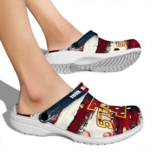personalized iowa state cyclones patriotic stripes clog fashion forward