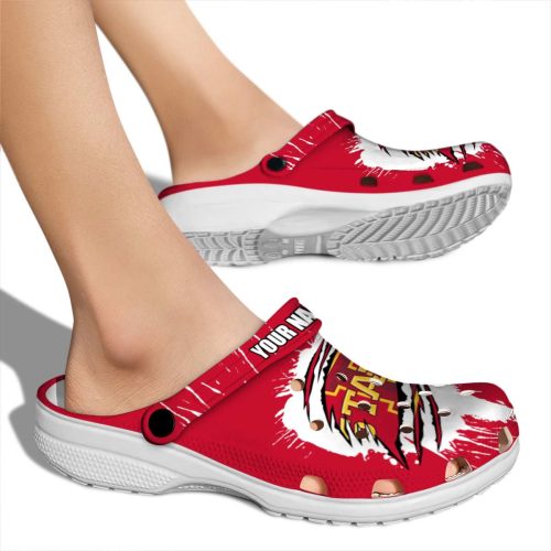 personalized iowa state cyclones splash motif background clog fashion forward
