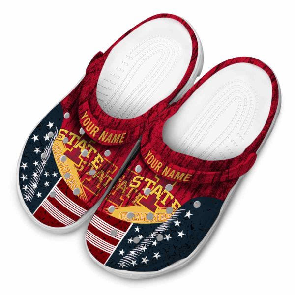 personalized iowa state cyclones star spangled side pattern clog latest model