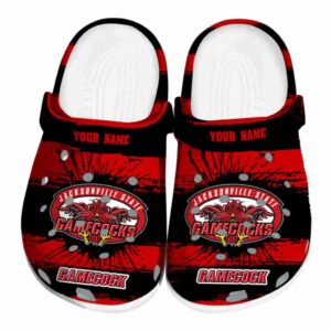 personalized jacksonville state gamecocks paint splatter graphics clog best selling