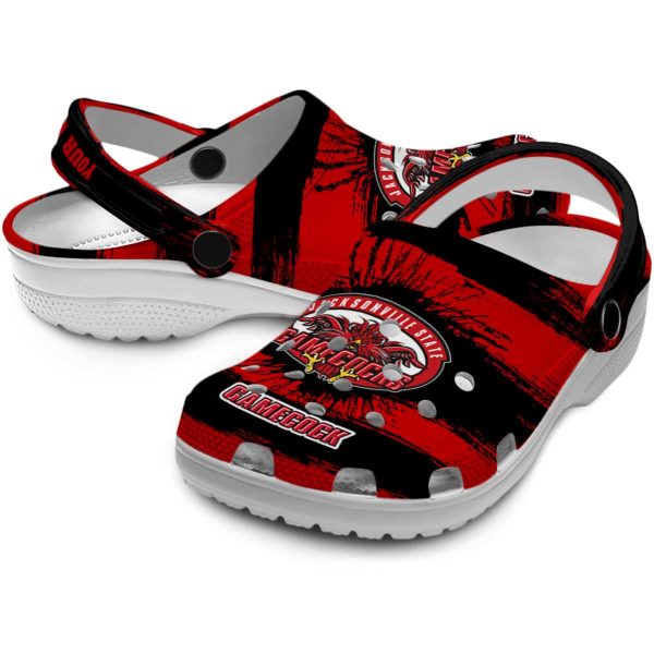 personalized jacksonville state gamecocks paint splatter graphics clog high quality