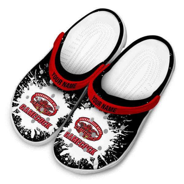 personalized jacksonville state gamecocks splash art clog latest model