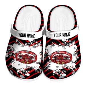 personalized jacksonville state gamecocks zigzag paint burst clog best selling