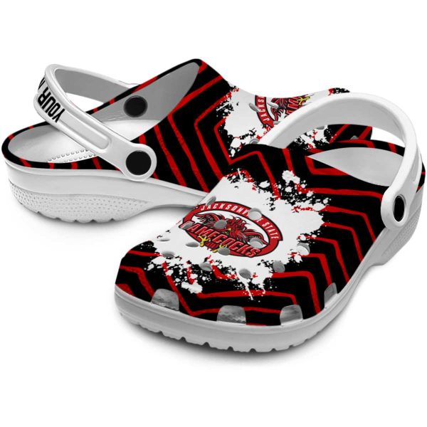 personalized jacksonville state gamecocks zigzag paint burst clog high quality