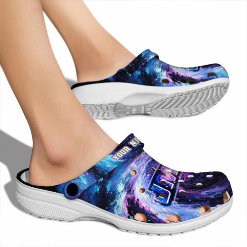 personalized james madison dukes galaxy swirl clog fashion forward
