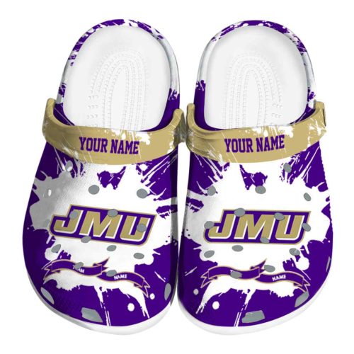 personalized james madison dukes splatter pattern clog best selling