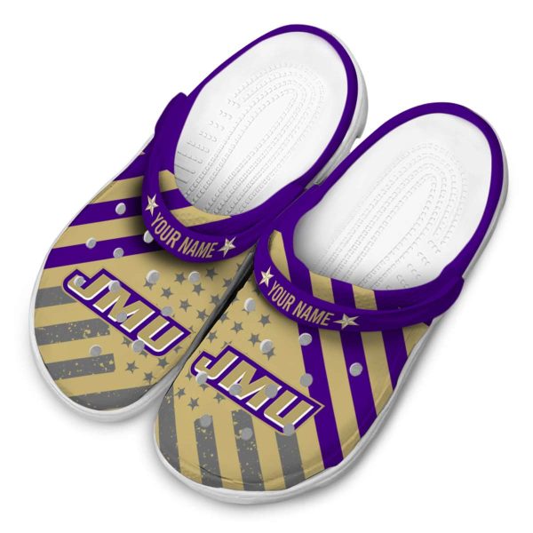 personalized james madison dukes star spangled graphic clog latest model