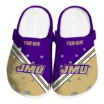 personalized james madison dukes striped accents clog best selling