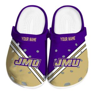 personalized james madison dukes striped accents clog best selling