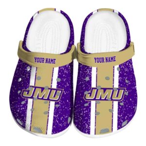 personalized james madison dukes vertical stripes clog best selling