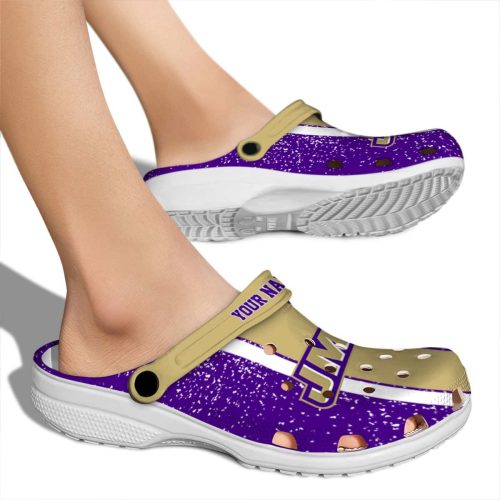 personalized james madison dukes vertical stripes clog fashion forward