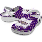personalized james madison dukes zigzag paint burst clog best selling