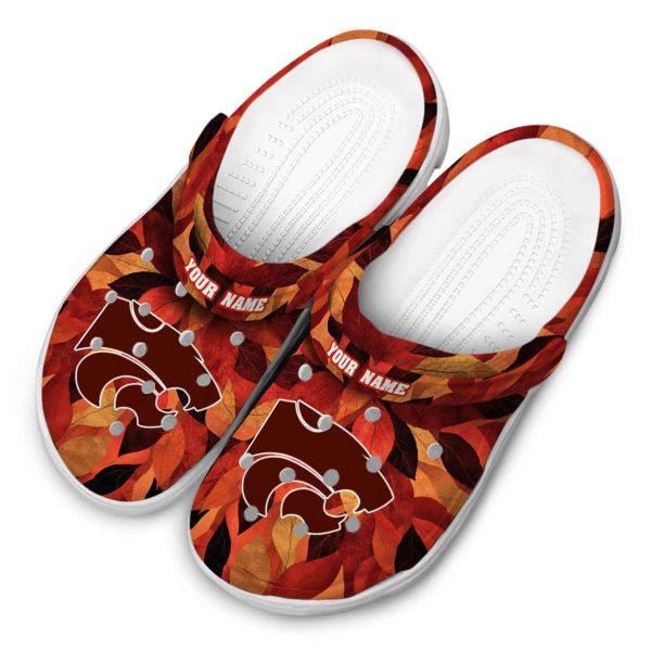 personalized kansas state wildcats autumn leaves clog latest model