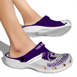 personalized kansas state wildcats baseball motif clog fashion forward