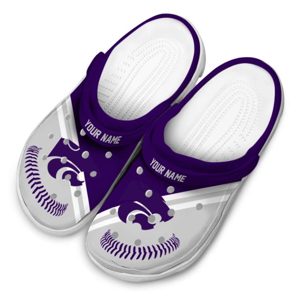 personalized kansas state wildcats baseball motif clog latest model