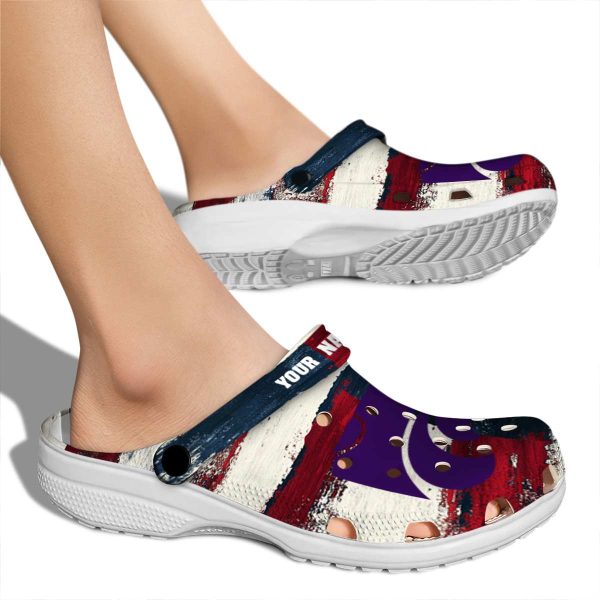personalized kansas state wildcats patriotic stripes clog fashion forward