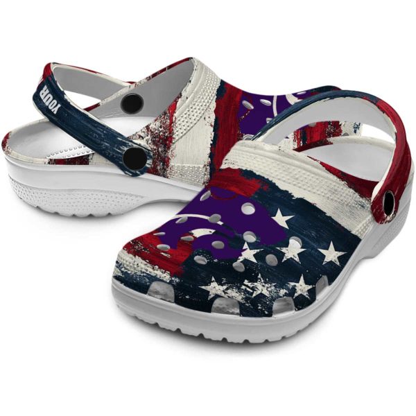 personalized kansas state wildcats patriotic stripes clog high quality
