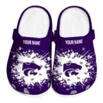 Personalized Kansas State Wildcats Splatter Background Clog 1 personalized kansas state wildcats splatter background clog best selling