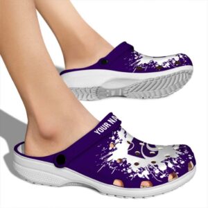 personalized kansas state wildcats splatter background clog fashion forward
