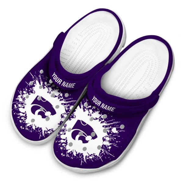 personalized kansas state wildcats splatter background clog latest model