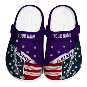 personalized kansas state wildcats star spangled side pattern clog best selling