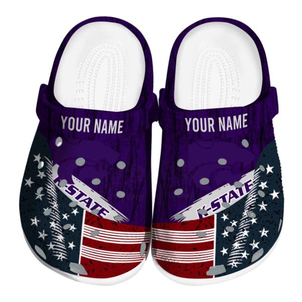 personalized kansas state wildcats star spangled side pattern clog best selling