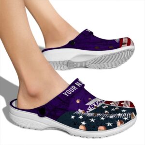 personalized kansas state wildcats star spangled side pattern clog fashion forward