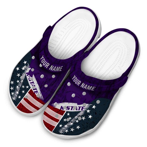 personalized kansas state wildcats star spangled side pattern clog latest model